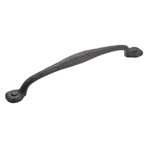 Hickory P3005-BI: 12" cc Refined Rustic Cabinet Pull - Black Iron