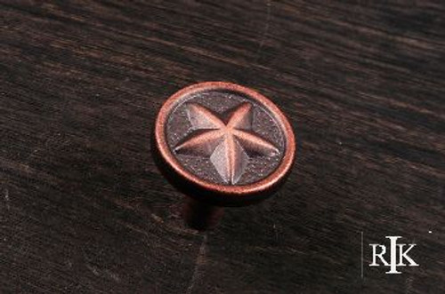 RKI CK-209-DC: 1-1/4" Rugged Texas Star Cabinet Knob - Distressed Copper