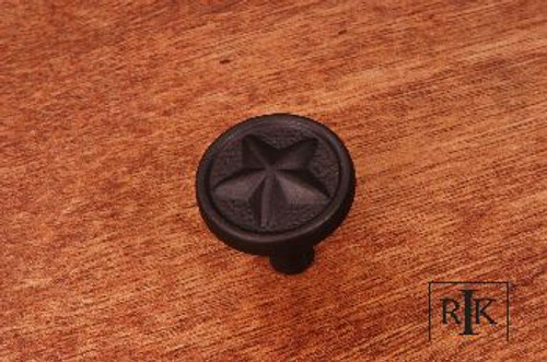 RKI CK-209-RB: 1-1/4" Rugged Texas Star Cabinet Knob - Oil Rubbed Bronze