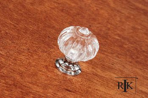 RKI CK-1AC-C: 1-1/4" Acrylic Flower Cabinet Knob - Polished Chrome