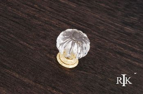 RKI CK-1AC: 1-1/4" Acrylic Flower Cabinet Knob - Polished Brass