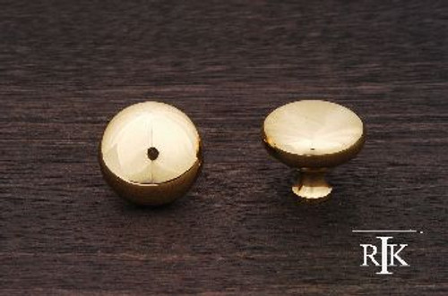 RKI CK-1118-B: 1-1/4" Thin Mushroom Cabinet Knob - Polished Brass