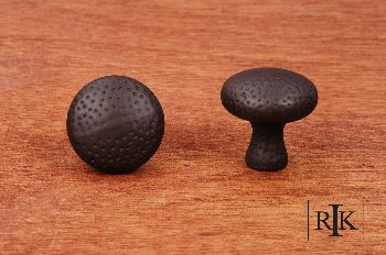 RKI CK-9315-RB: 1-1/4" Solid Round Cabinet Knob w/Divet Indents - Oil Rubbed Bronze