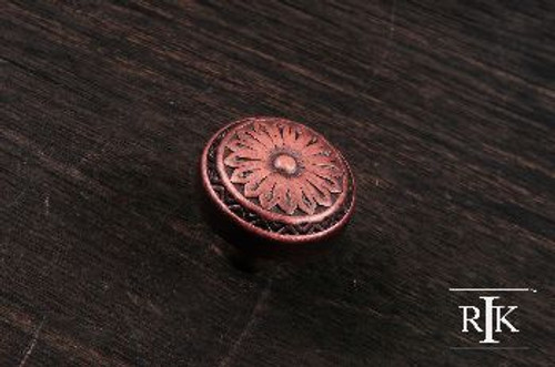 RKI CK-206-DC: 1-1/4" Flowery Ornate Cabinet Knob - Distressed Copper