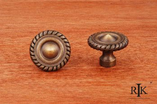 RKI CK-1215-AE: 1-1/4" Rope at Edge Cabinet Knob - Antique English