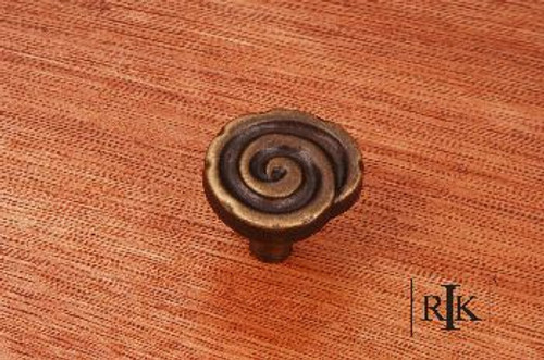 RKI CK-207-AE: 1-1/4" Swirl Cabinet Knob - Antique English