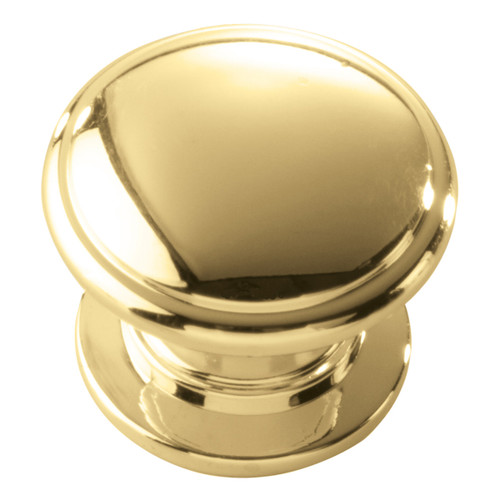 Hickory P3053-PB: 1-1/4" Williamsburg Round Cabinet Knob - Polished Brass
