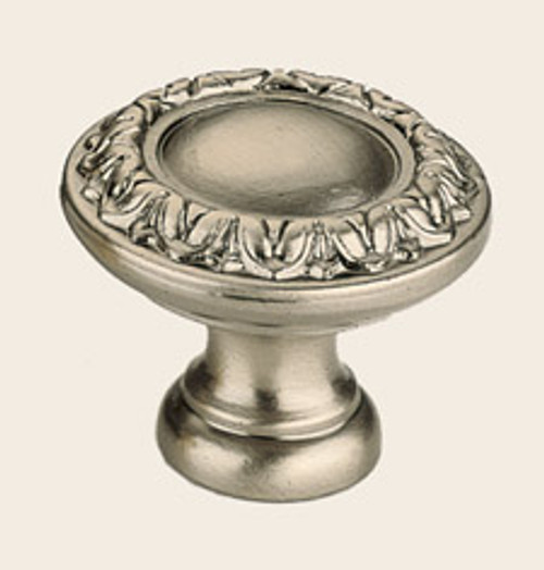 Omnia 7436/40.15A: 1-9/16" Ornate Round Cabinet Knob - Pewter