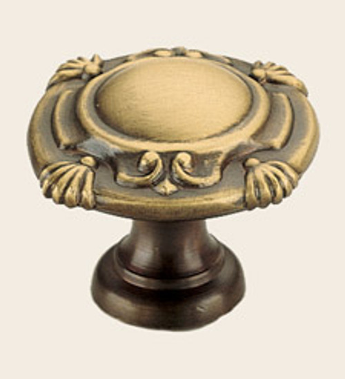 Omnia 7430/38.SB: 1-1/2" Ornate Round Cabinet Knob - Shaded Bronze