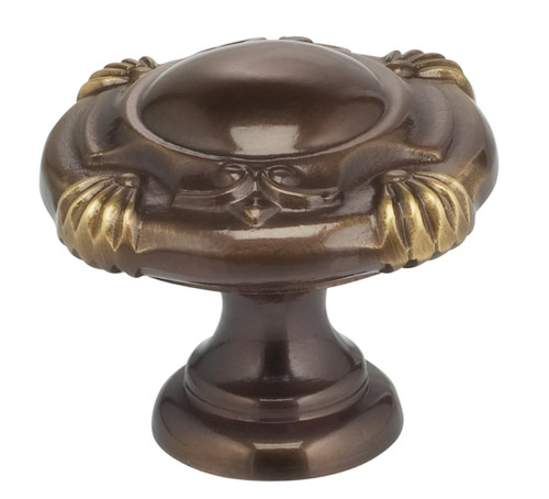 Omnia 7430/38.SB: 1-1/2" Ornate Round Cabinet Knob - Shaded Bronze