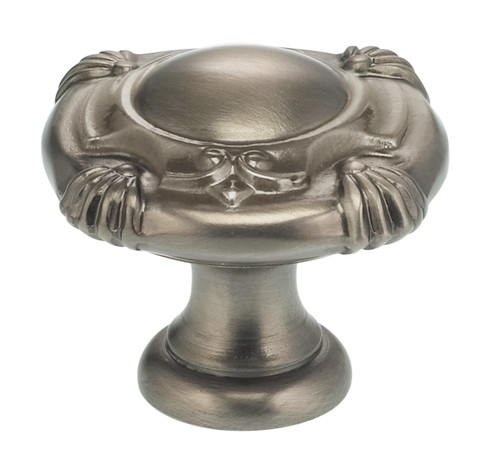 Omnia 7430/38.15A: 1-1/2" Ornate Round Cabinet Knob - Pewter