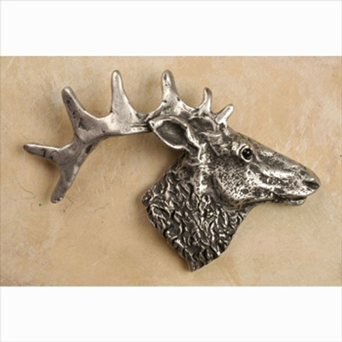 Anne At Home 638: 3-3/4" Elk Head Cabinet Knob - Right Facing