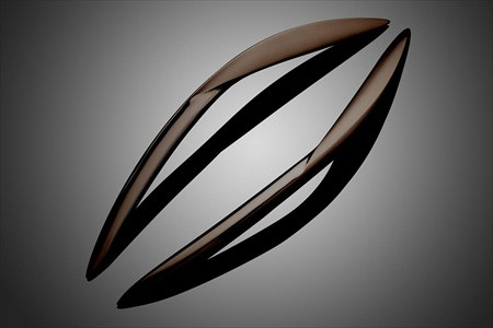 Forms+Surfaces 12" cc Meridian Curved Bow Cast Door Pull (left)