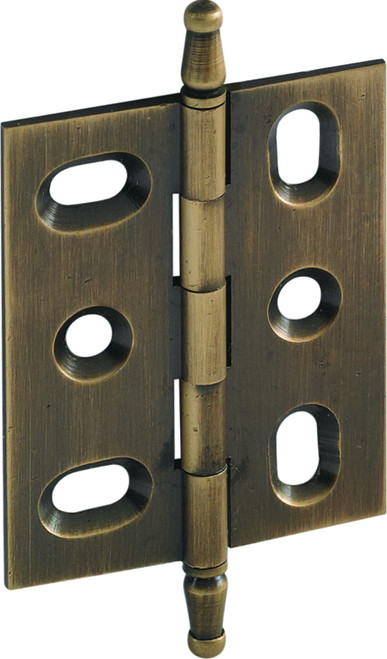 Hafele 354.17.100: Mortise Butt Cabinet Hinge w/Minaret Finial - Antique Brass