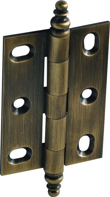 Hafele 354.36.100: Mortise Butt Cabinet Hinge w/Minaret Finial - Antique Brass