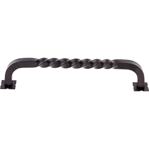 Top Knobs M1246-7: 7" cc Twist D-Handle Cabinet Pull - Patina Black