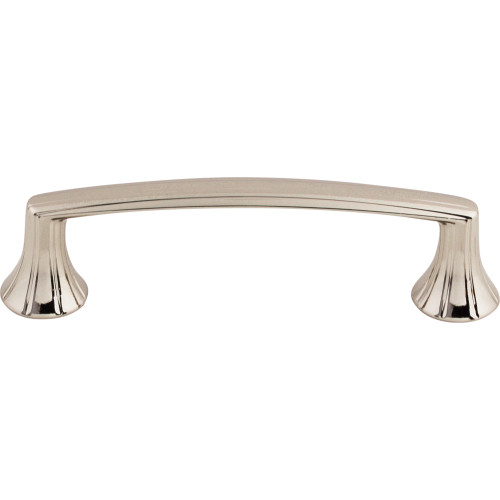 Top Knobs M1293: 3-3/4" cc Rue D-Handle Cabinet Pull - Polished Nickel