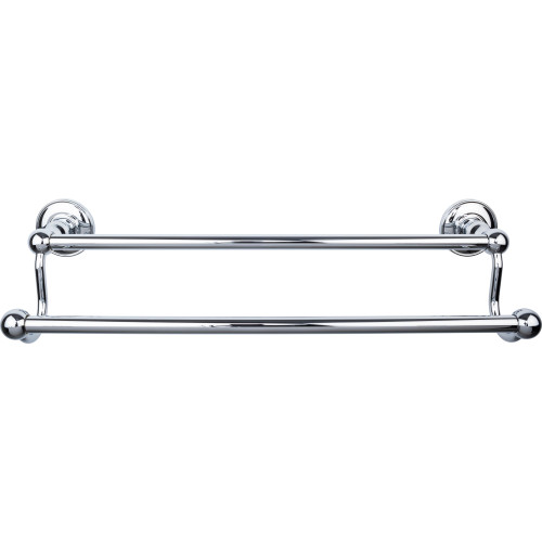 Top Knobs ED7PCD: 18" cc Edwardian Bath Double Towel Bar - Polished Chrome