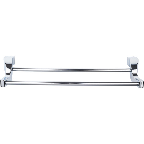 Top Knobs AQ9PC: 24" cc Aqua Bath Double Towel Bar - Polished Chrome