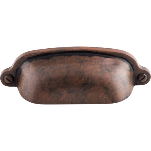 Top Knobs M1210: 2-9/16" cc Charlotte Cup Cabinet Pull - Patina Rouge