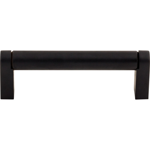 Top Knobs M1016: 3-3/4" cc Pennington Round Bar Cabinet Pull - Flat Black