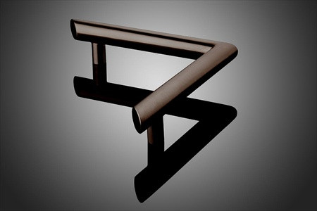 Forms+Surfaces DT1542 Series 16" cc Round Bar Boomerang Door Pull