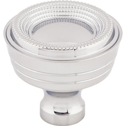 Top Knobs M1620: 1-5/16" Edwardian Beaded Round Cabinet Knob - Polished Chrome