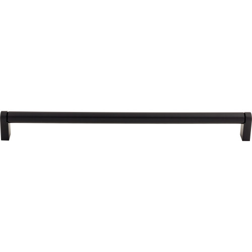 Top Knobs M1021: 15" cc Pennington Round Bar Cabinet Pull - Flat Black
