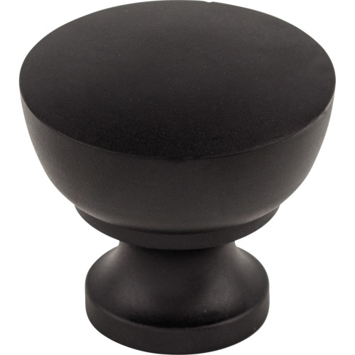 Top Knobs M1120: 1-1/4" Bergen Round Cabinet Knob - Flat Black