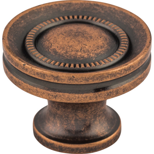 Top Knobs M297: 1-1/4" Somerset II Button Faced Cabinet Knob - Antique Copper