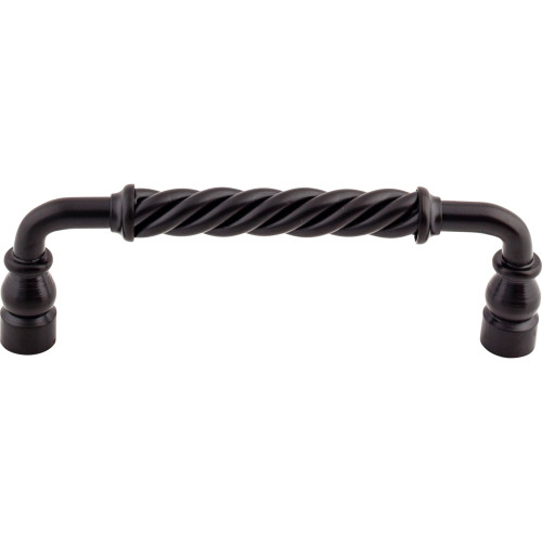Top Knobs M671: 6" cc Twisted D-Handle Cabinet Pull - Patina Black