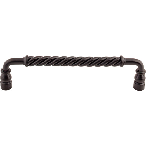 Top Knobs M674: 8" cc Twisted D-Handle Cabinet Pull - Patina Black