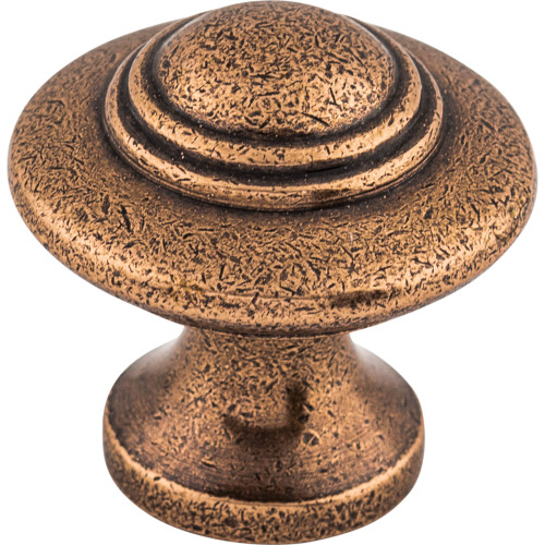 Top Knobs M15: 1-1/4" Ascot Round Cabinet Knob - Old English Copper