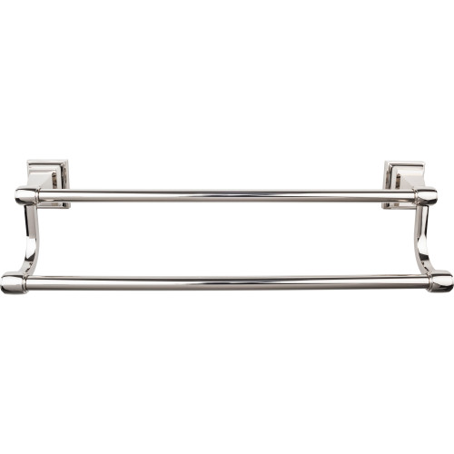 Top Knobs STK9PN: 24" cc Stratton Double Towel Bar - Polished Nickel