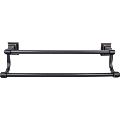 Top Knobs STK9TB: 24" cc Stratton Double Towel Bar - Tuscan Bronze