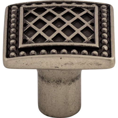 Top Knobs TK174PTA: 1-1/4" Trevi Square Cabinet Knob - Pewter Antique