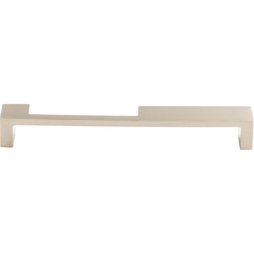 Top Knobs TK260BSN: 7" cc Modern Metro Notch Flat Bar Cabinet Pull - Brushed Satin Nickel