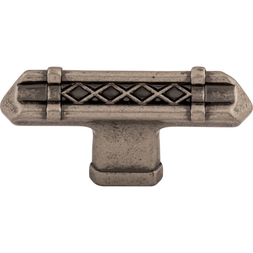 Top Knobs TK204PTA: 2-5/8" Tower Bridge T-Bar Cabinet Knob - Pewter Antique