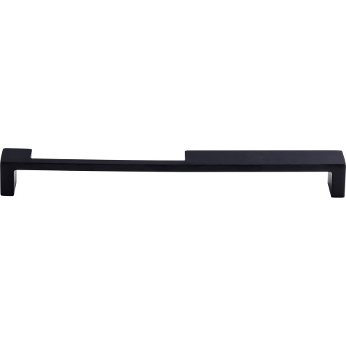 Top Knobs TK261BLK: 9" cc Modern Metro Notch Flat Bar Cabinet Pull - Flat Black