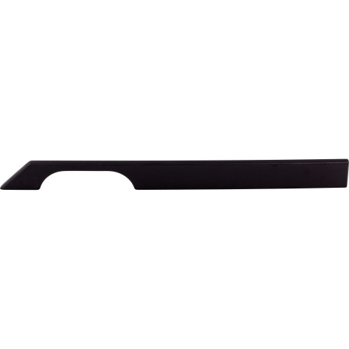 Top Knobs TK16BLK: 12" cc Sanctuary Tapered Bar Cabinet Pull - Flat Black