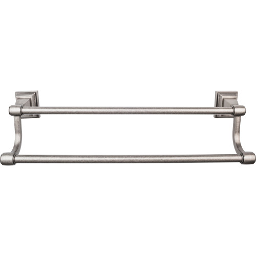 Top Knobs STK7AP: 18" cc Stratton Double  Towel Bar - Antique Pewter