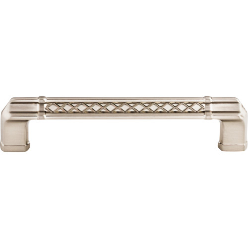 Top Knobs TK206BSN: 5" cc Tower Bridge Flat Bar Cabinet Pull - Brushed Satin Nickel