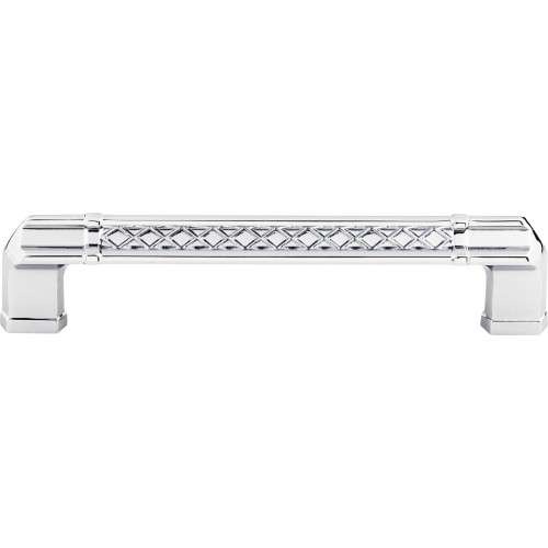 Top Knobs TK206PC: 5" cc Tower Bridge Flat Bar Cabinet Pull - Polished Chrome