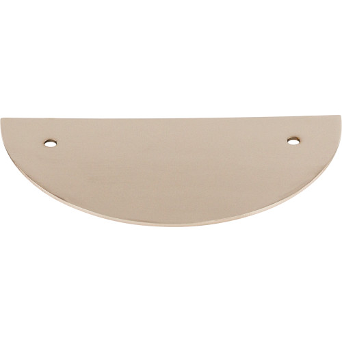 Top Knobs TK54PN: 3-1/2" cc Sanctuary Half Circle Backplate - Polished Nickel