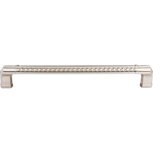 Top Knobs TK209BSN: 18" cc Tower Bridge Flat Bar Appliance Pull - Brushed Satin Nickel
