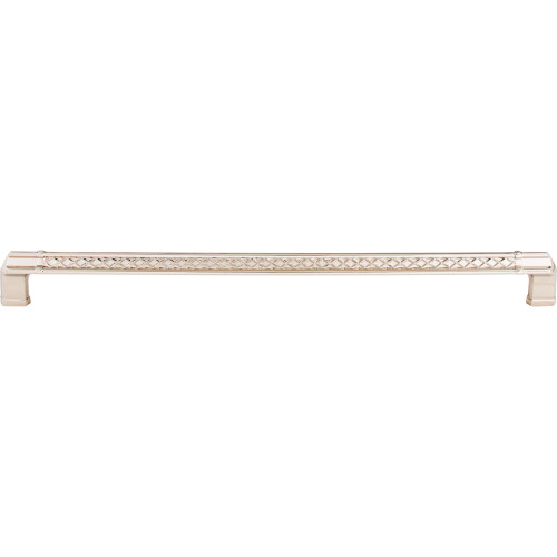 Top Knobs TK207PN: 12" cc Tower Bridge Flat Bar Cabinet Pull - Polished Nickel