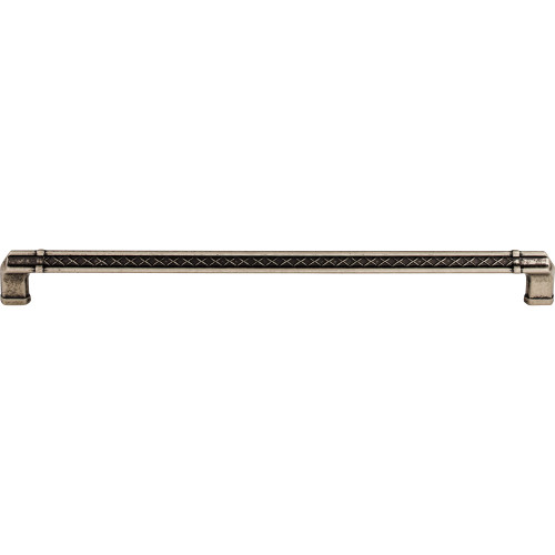 Top Knobs TK207PTA: 12" cc Tower Bridge Flat Bar Cabinet Pull - Pewter Antique