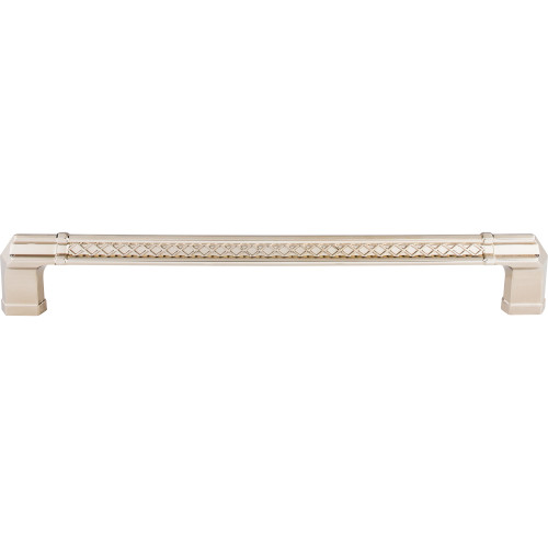 Top Knobs TK208PN: 12" cc Tower Bridge Flat Bar Appliance Pull - Polished Nickel