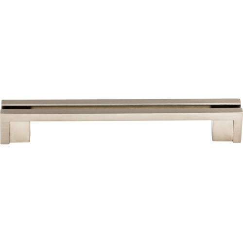 Top Knobs TK56BSN: 5" cc Sanctuary Flat Rail Bar Cabinet Pull - Brushed Satin Nickel