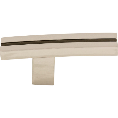 Top Knobs TK82PN: 2-5/8" Sanctuary Inset Rail T-Bar Cabinet Knob - Polished Nickel